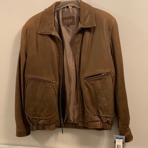 Brown leather jacket